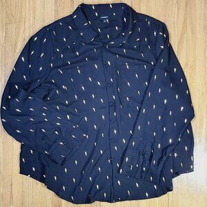 Torrid Black Button Front Blouse